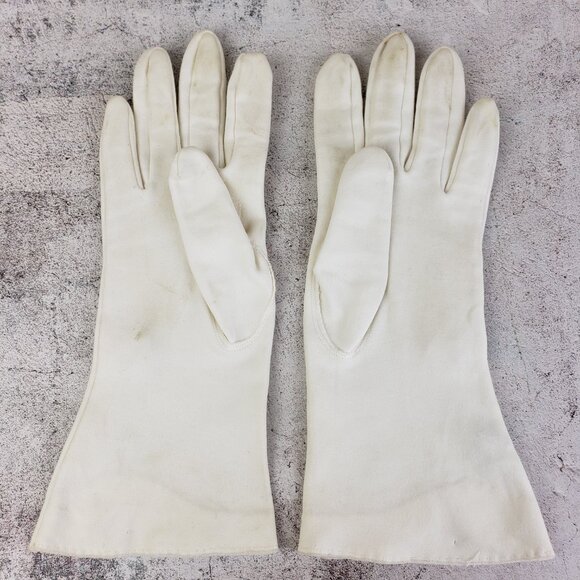 Vintage TONI Import Co Japan White Gloves 50s 60s size 7 - Picture 5 of 9